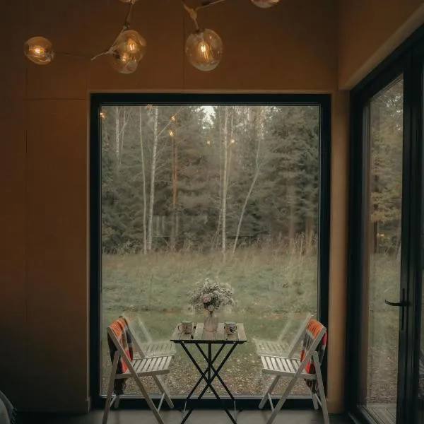 Briežu Stacija Forest Cabin with Hot Tub, hotel u gradu Ligatne