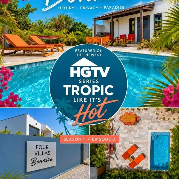 FourVillas with Private Magnesium Pool 3 min to the Beach & Dive Rinse Tank, hotel v destinaci Belnem