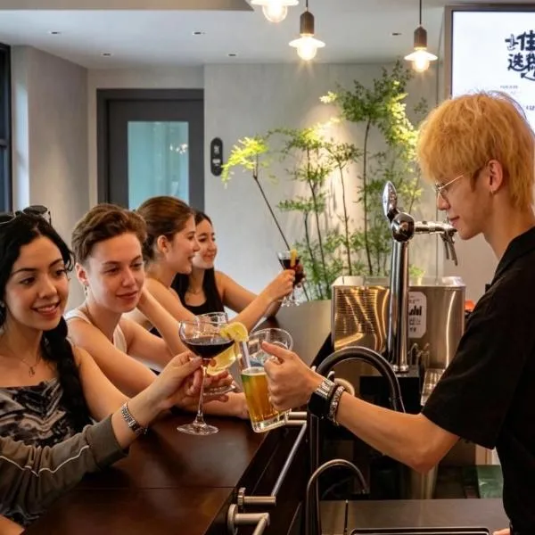 Guangzhou Desti Youth Hostel - Rainbow Bridge Metro Station-24H Reception&English Service& Cafe& Bar& Luggage Storage& Large Public Area, viešbutis Guandžou