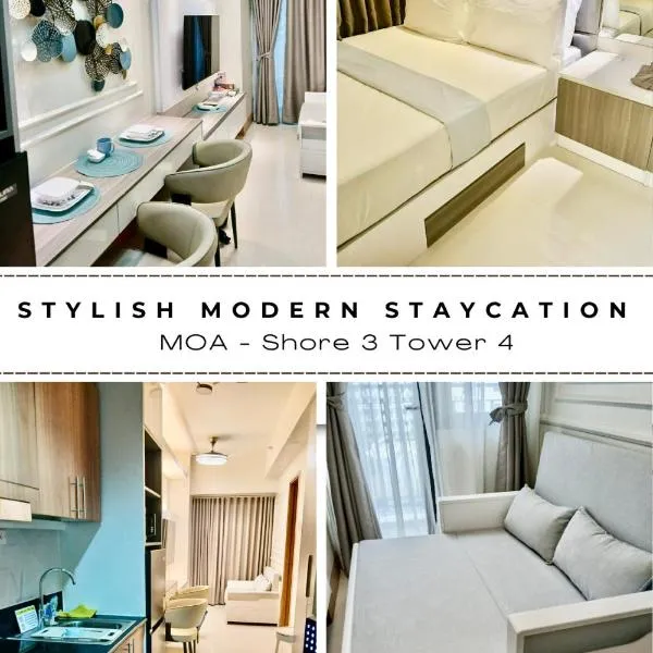 Stylish Modern Staycation-1BR Condo with Pool view near MOA-Shore3 Tower4, hotel en Manila
