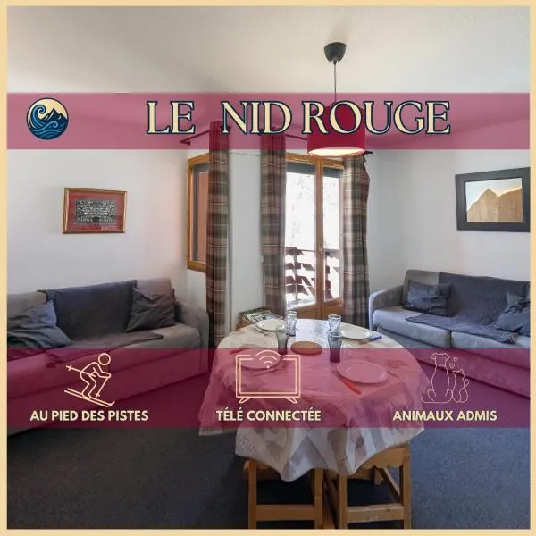 Le Nid Rouge Risoul Balcony & View Ski 100 m, hotel in Risoul