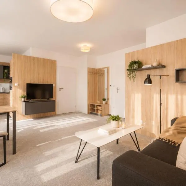 ALURE RESIDENCES 12 & 24h self check-in & private parking next to the apartment building included, CITY CENTER right on SNP Square in a quiet passage, new building, best deal in town, hotell i Banská Bystrica