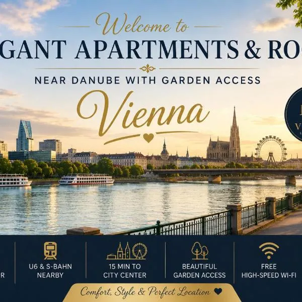 Viesnīca Elegant Apartments & Rooms Near Danube With Garden Access Vīnē