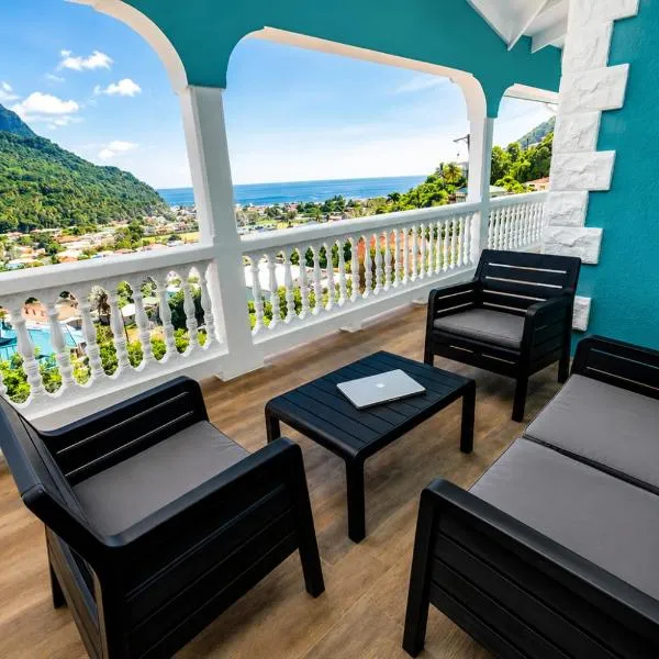 Sapphire Villa 2 - Pitons & Ocean Views + Beach, hotel in Soufrière