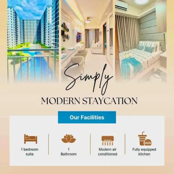 Stylish Modern Staycation-1BR Condo with Pool view near MOA-Shore3 Tower4, hotel v destinaci Manila