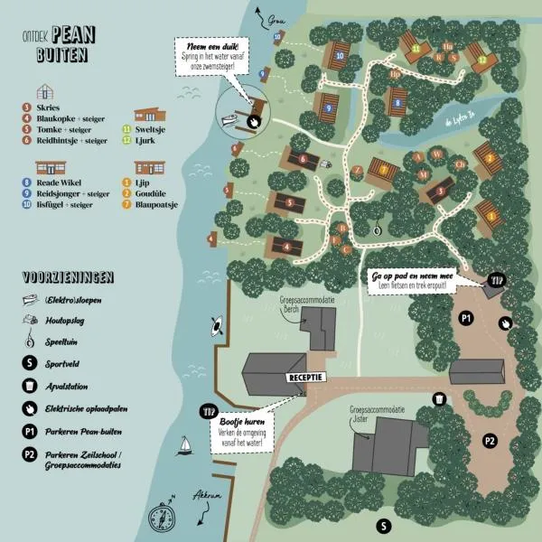 Pean-buiten Waterlodges، فندق في Nes