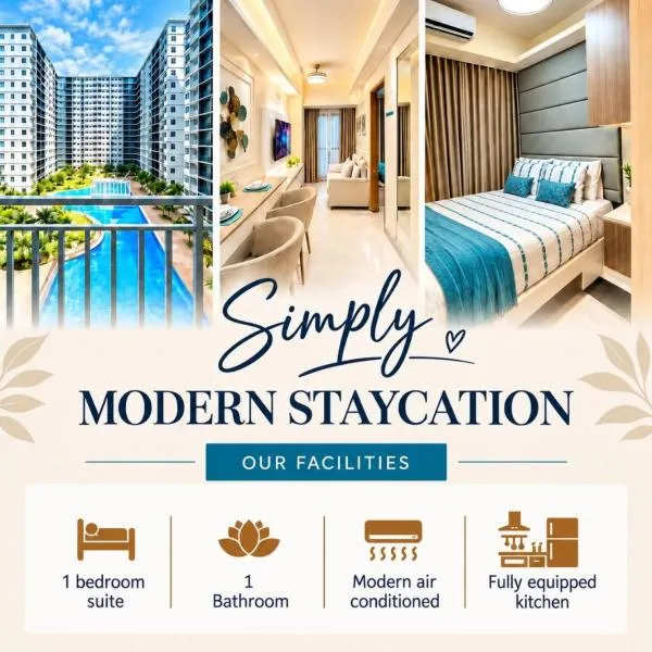 Simply Modern Staycation - 1BR Condo Pool View Near MOA-Shore3 Tower4,位于马尼拉的酒店