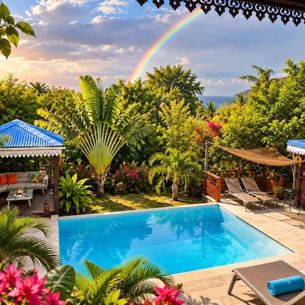 Gite et bungalow La Tortue Bleue Piscine & Malendure, hotell i Bouillante