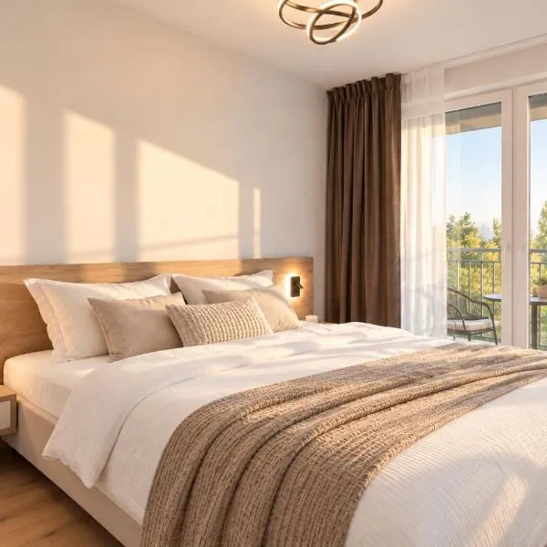 ALURE RESIDENCES 9 & 24h self check-in, private parking in front of the apartment building included, new building, terrace, the apartment building has its own park with a lake and outdoor fitness, children's playground, CITY CENTER – hotel w Bańskiej Bystrzycy