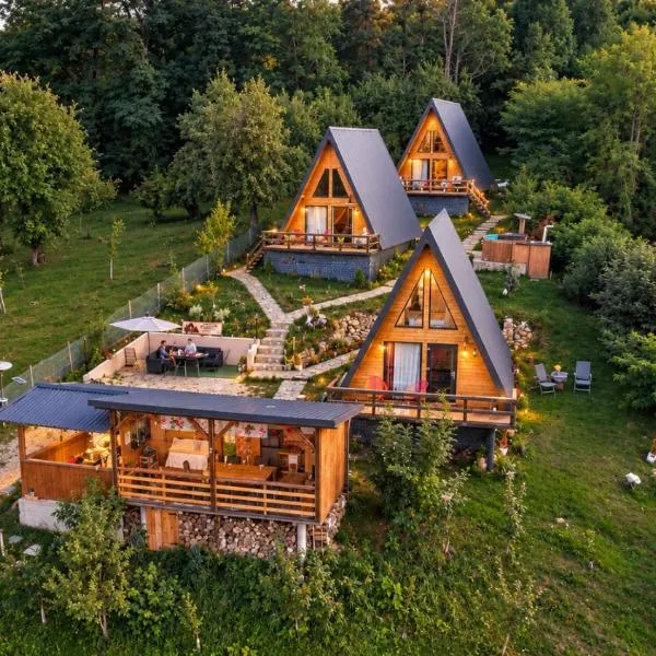 Viesnīca Carpatina A-Frame Retreat - Rustic Cabins for Couples pilsētā Runcu