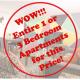 1 or 3 Bedroom Apartment with Full Kitchen