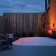 Skiers retreat with outdoor bath