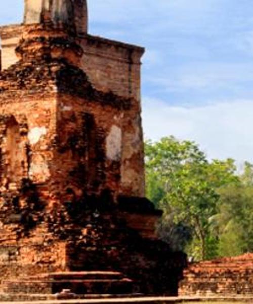 Ein schöner Blick auf die Region Sukhothai