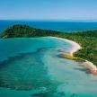 an aerial view of a beach and the ocean