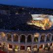 an aerial view of a concert in the amphitheater