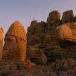 a group of rock formations in the desert
