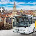 Autobus je zaparkovaný na střeše města