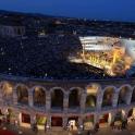 an aerial view of a concert in the amphitheater