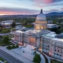 an image of the capitol building at dusk