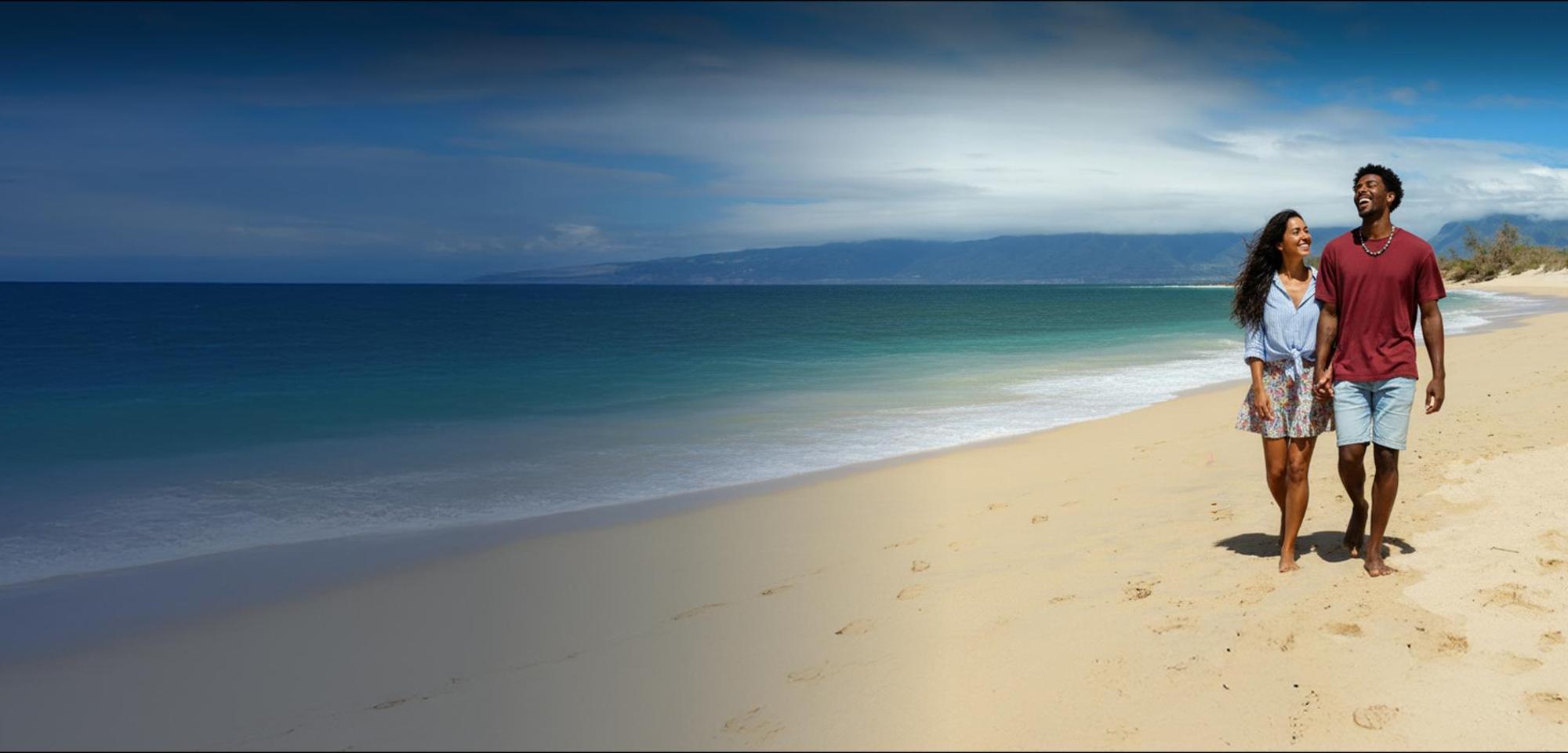 Zwei Personen unterhalten sich am Pool