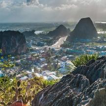 a view of a city from a mountain