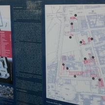 a sign with a map of a city