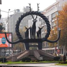 a statue in the middle of a street