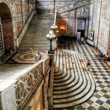 a view of a staircase in a building