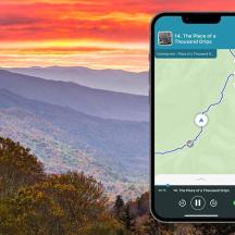 telefon bimbit dengan gambar gunung