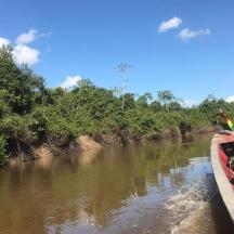 a person on a boat on a river