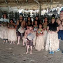 a group of people in costumes posing for a picture