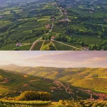 緑の谷と街の2枚の写真