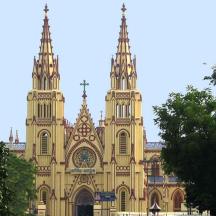 a large building with two towers on top of it