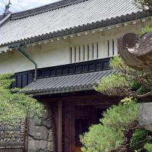 ein asiatisches Gebäude mit einem Dach und einer Steinsäule