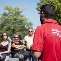 a man standing in front of a group of people