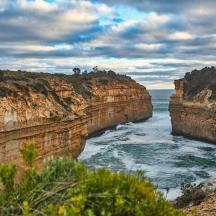 a view of the ocean from a cliff