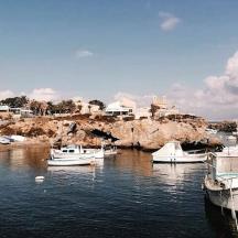 a group of boats docked in a body of water