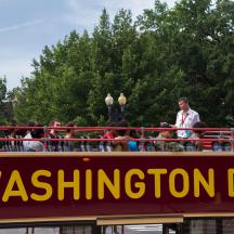 a group of people on a double decker bus