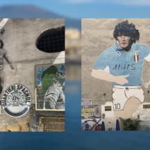 a collage of pictures of a soccer player on a wall