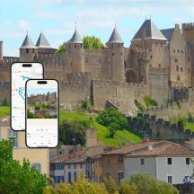 ein iPhone, das ein Foto von einem Schloss macht