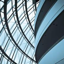 a view of the ceiling of a building