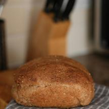 a loaf of bread sitting on top of a table