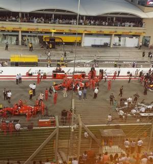 一群人和马在一栋大楼里