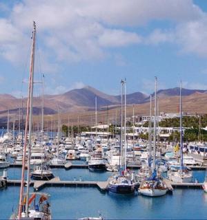 a bunch of boats docked in a harbor