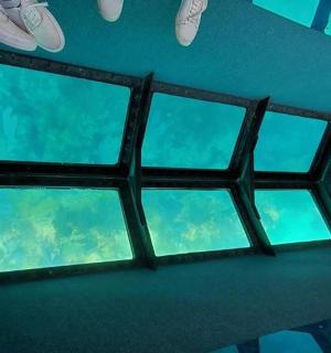 a group of four windows in a room