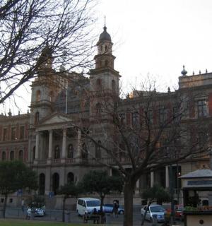 a large building with a clock tower on top of it