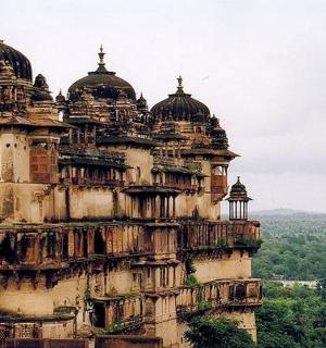 an old building with domes on top of it