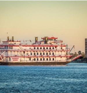 a large cruise ship sitting in the water