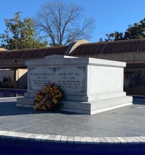 a war memorial in front of a building