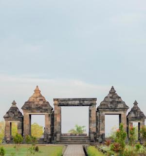 a temple in a park in india